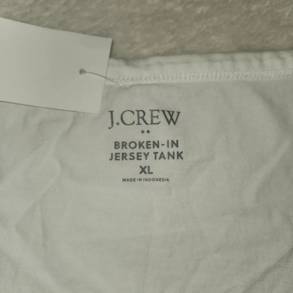NWT J.Crew Broken-In Jersey Tank Cotton Jersey White XL Women's Tank